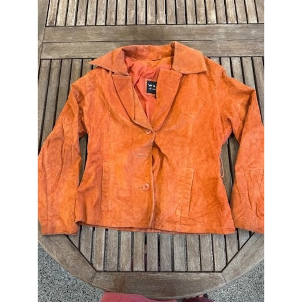 Vintage Wilsons The Leather Experts Suede Blazer Jacket Rust Orange Size M